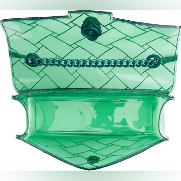 Kurt Geiger London Medium Kensington Green Vinyl Crossbody Bag - Picture 6 of 9
